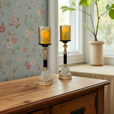Verta Modern Crystal Metal Candle Stand