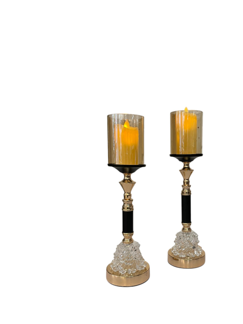 Verta Modern Crystal Metal Candle Stand