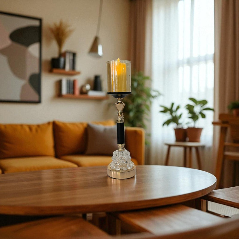 Verta Modern Crystal Metal Candle Stand