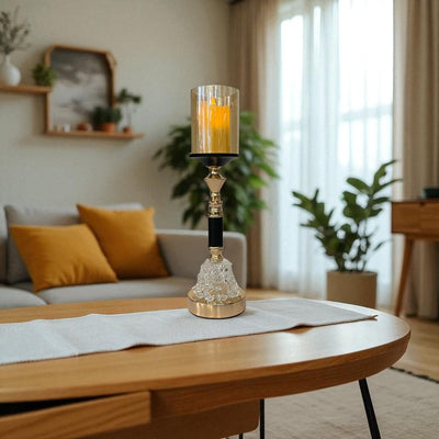 Verta Modern Crystal Metal Candle Stand