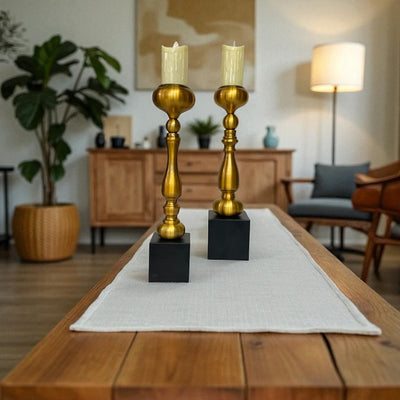 Aeris Sculpted Vintage Brass Candle Stand
