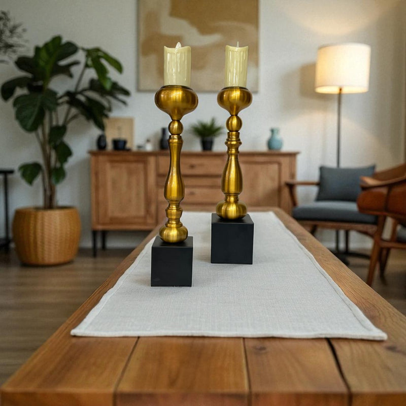 Aeris Sculpted Vintage Brass Candle Stand