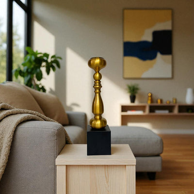 Aeris Sculpted Vintage Brass Candle Stand