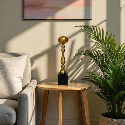Aeris Sculpted Vintage Brass Candle Stand