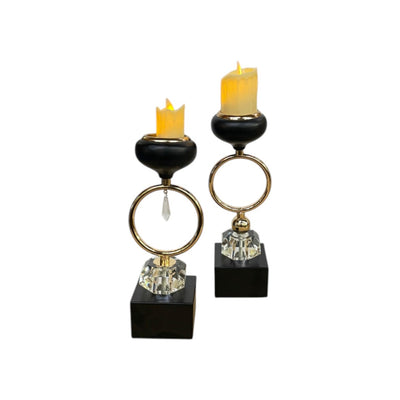 Mughal Glow Crystal & Brass Candle Holder