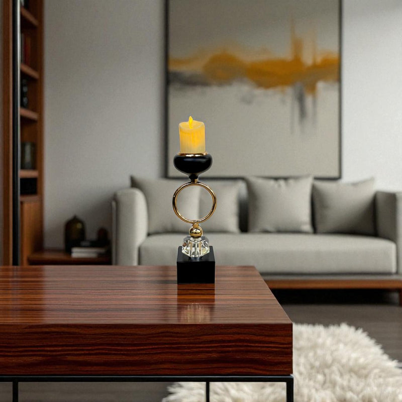 Mughal Glow Crystal & Brass Candle Holder