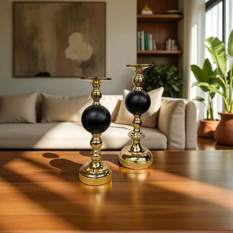 Baroque-Inspired Metallic Candle Stand