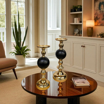 Baroque-Inspired Metallic Candle Stand