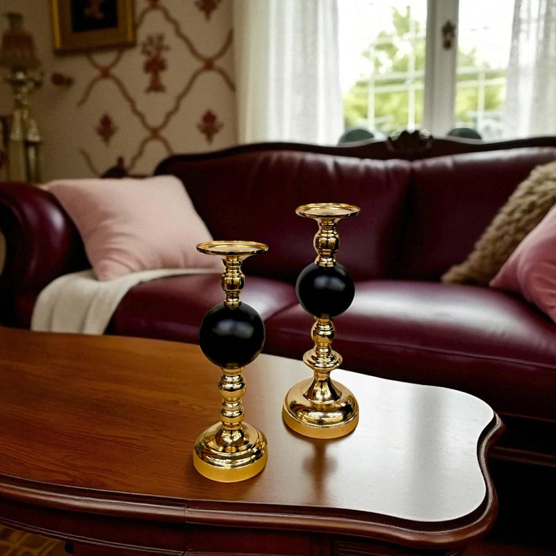 Baroque-Inspired Metallic Candle Stand