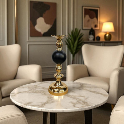 Baroque-Inspired Metallic Candle Stand