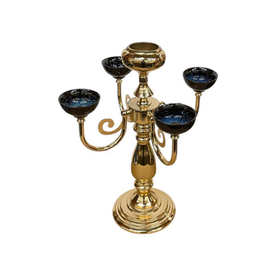 Bohemian Crystal & Brass Candle Holder