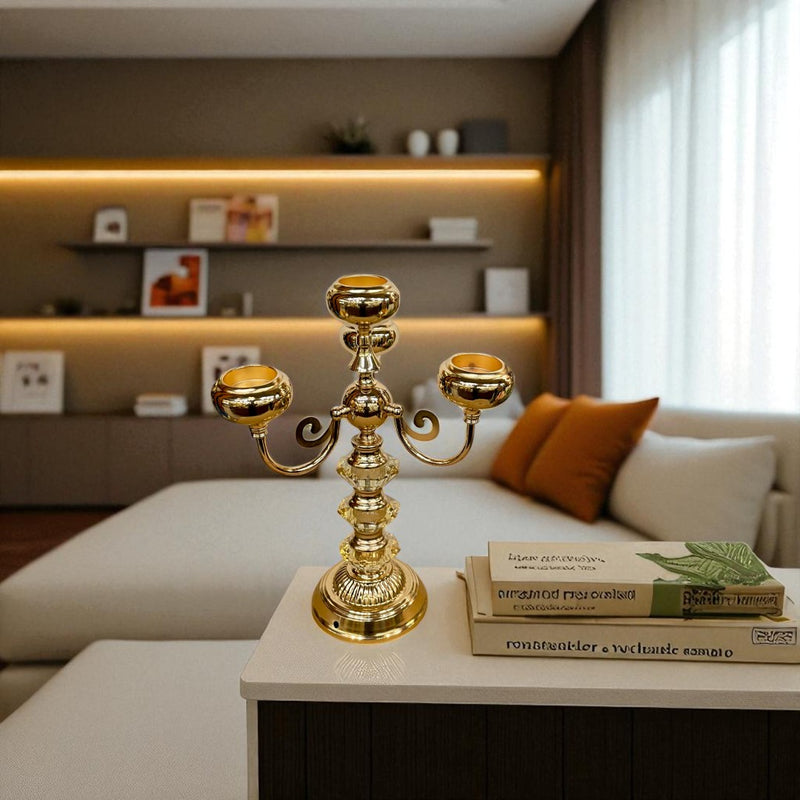 Imperial Crystal & Brass Candle Sculpture