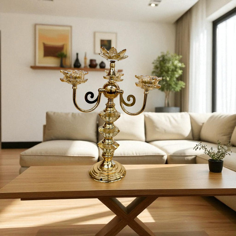 Regal Crystal & Metallic Candle Column