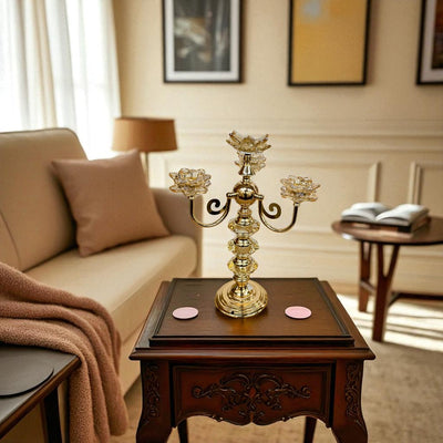 Regal Crystal & Metallic Candle Column