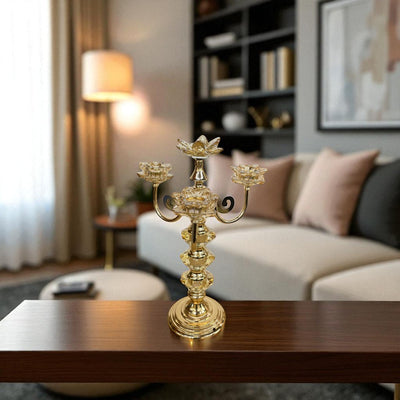 Regal Crystal & Metallic Candle Column
