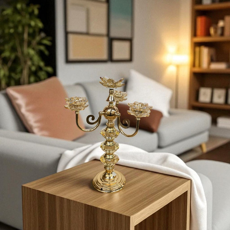 Regal Crystal & Metallic Candle Column