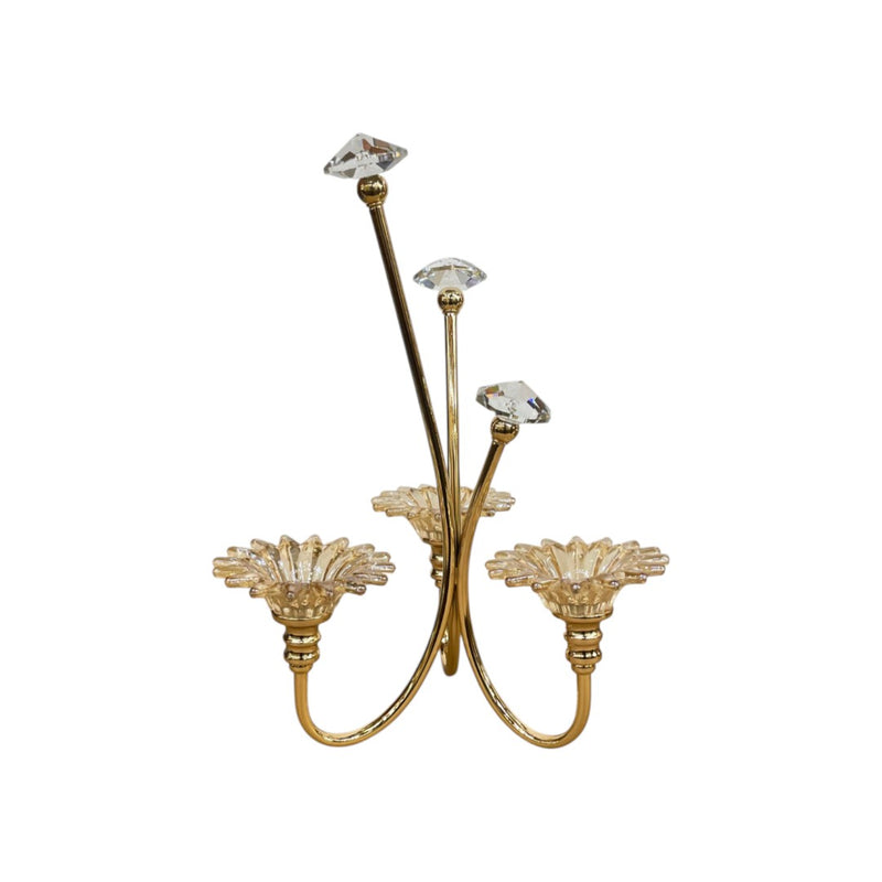 Divine Glow Brass & Crystal Candle Stand