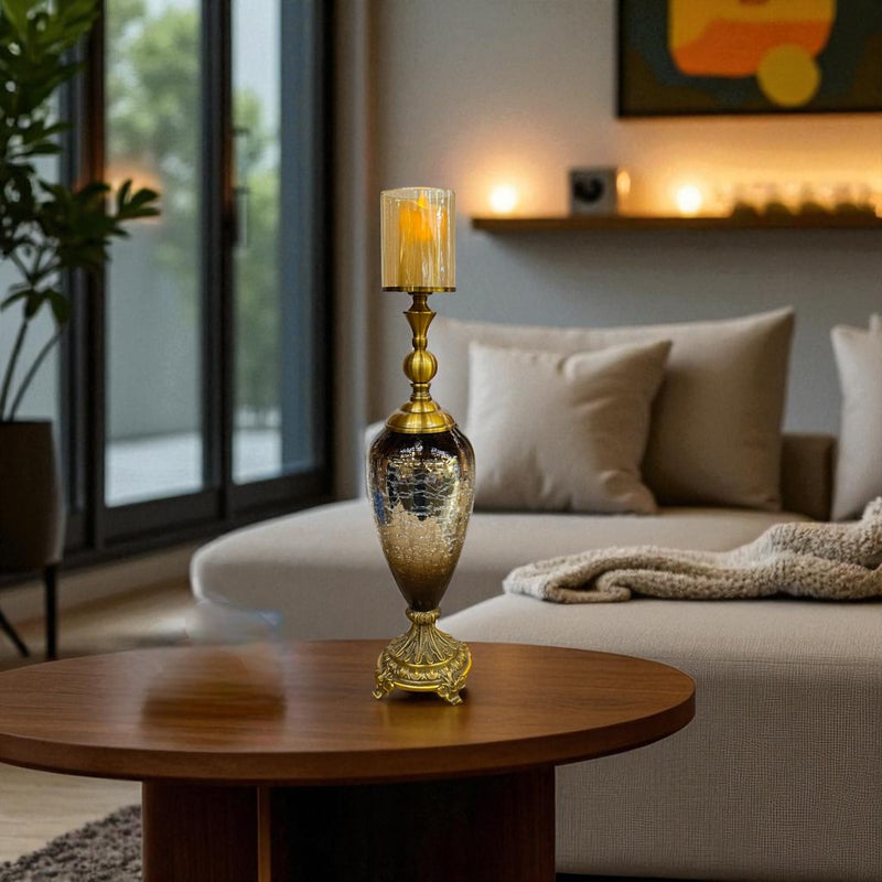 Vintage Brass Table Candle Stand