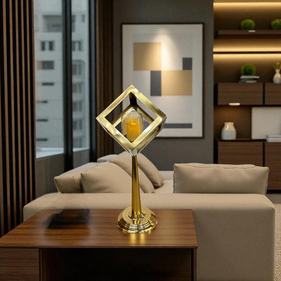 Vintage-Inspired Brass & Crystal Candle Stand
