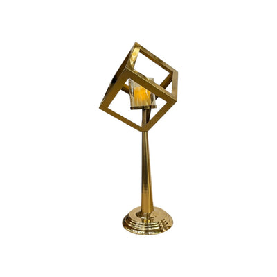 Vintage-Inspired Brass & Crystal Candle Stand