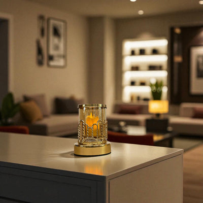 Crystal & Brass Candle Holder Stand