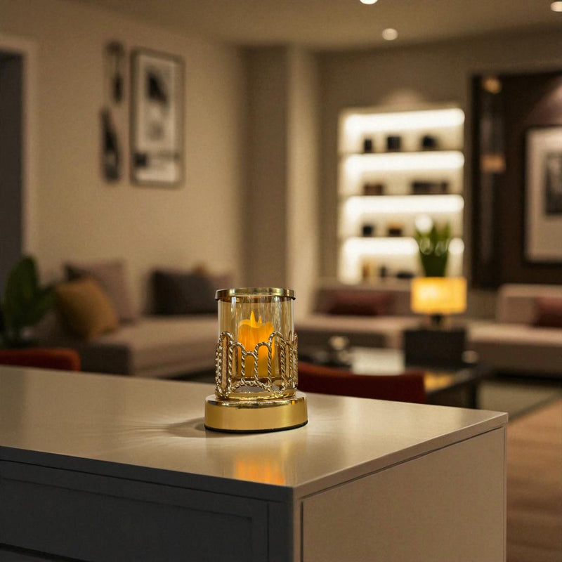 Crystal & Brass Candle Holder Stand