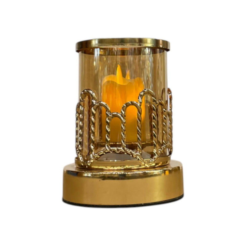 Crystal & Brass Candle Holder Stand