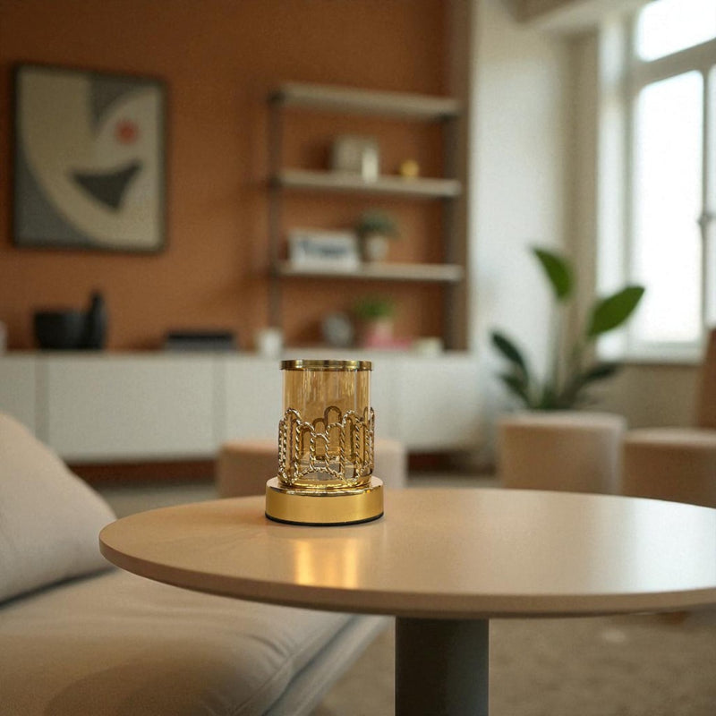 Crystal & Brass Candle Holder Stand