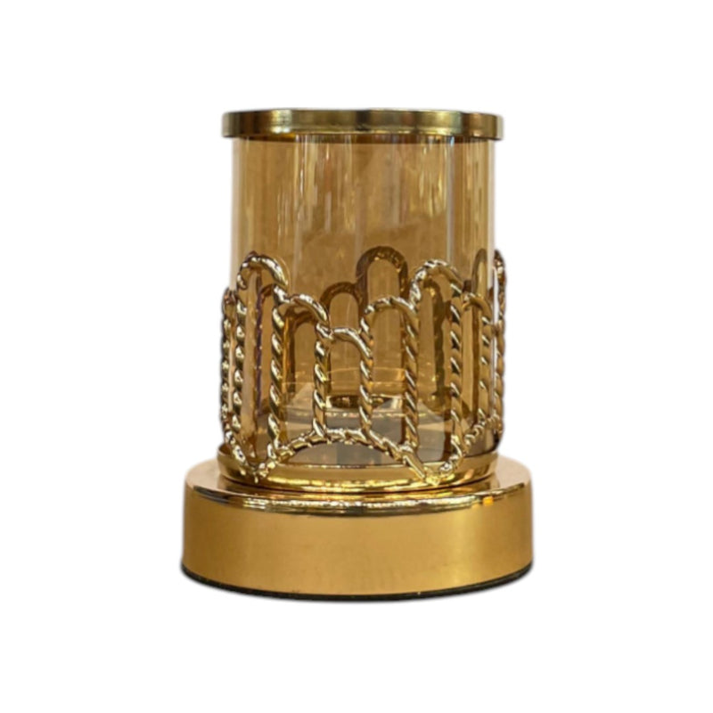 Crystal & Brass Candle Holder Stand