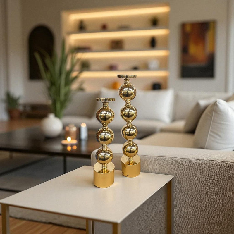 Modern Luxe Metallic Candle Stand