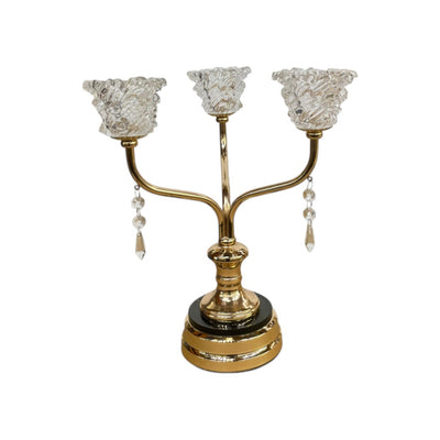 Crystal Spire Brass Candle Stand
