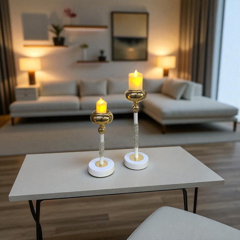 Pure Line Crystal & Metal Candle Stand