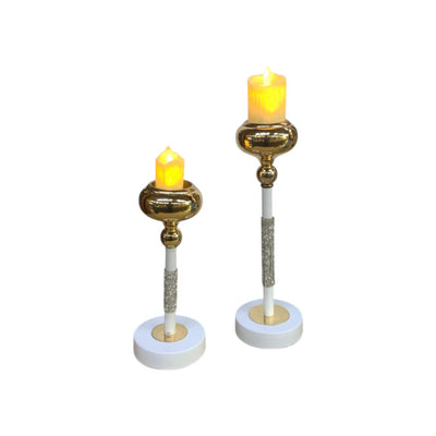 Pure Line Crystal & Metal Candle Stand