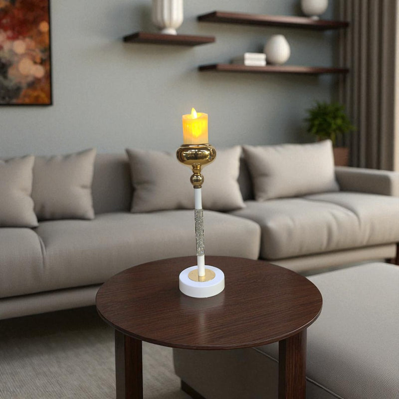 Pure Line Crystal & Metal Candle Stand