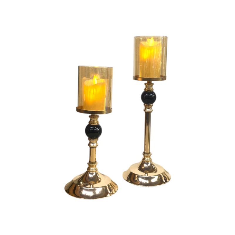Elysian Glow Crystal & Metallic  Candle Stand