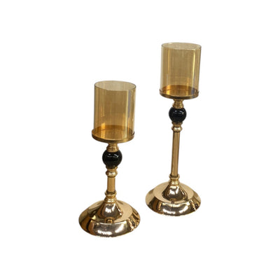 Elysian Glow Crystal & Metallic  Candle Stand