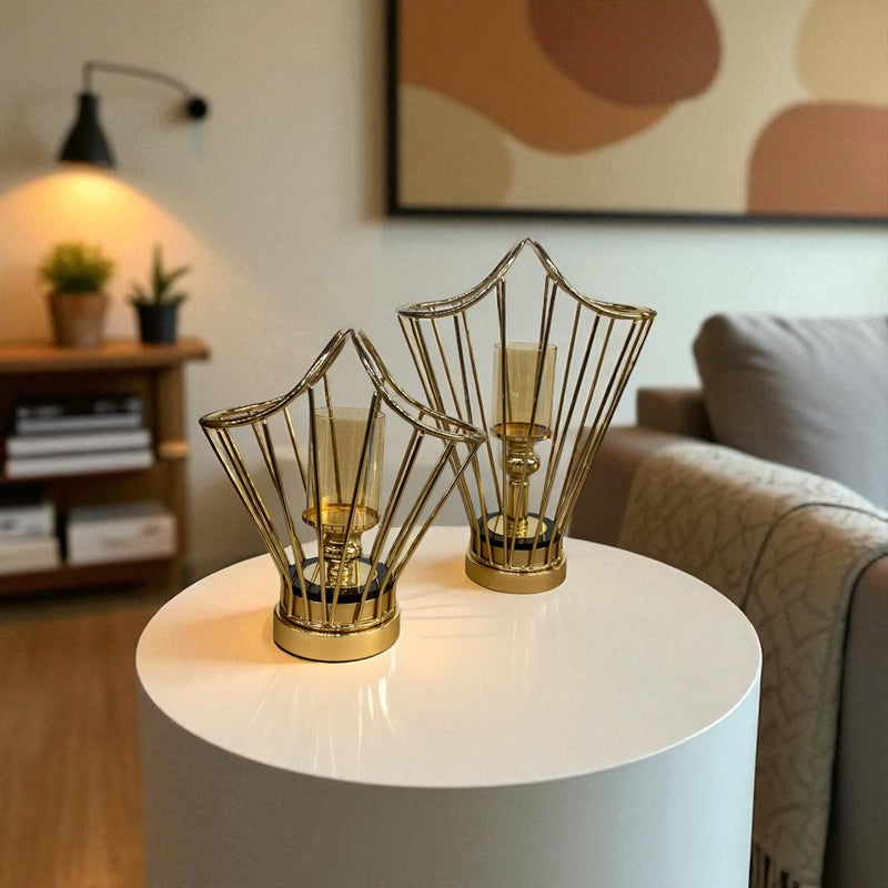 Sanctuary Flame Crystal & Brass Devotional Candle Stand