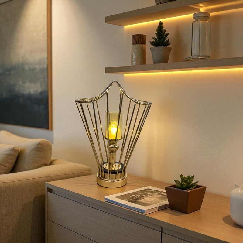 Sanctuary Flame Crystal & Brass Devotional Candle Stand