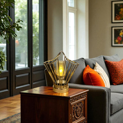 Sanctuary Flame Crystal & Brass Devotional Candle Stand
