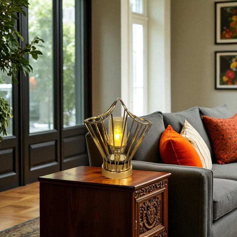 Sanctuary Flame Crystal & Brass Devotional Candle Stand