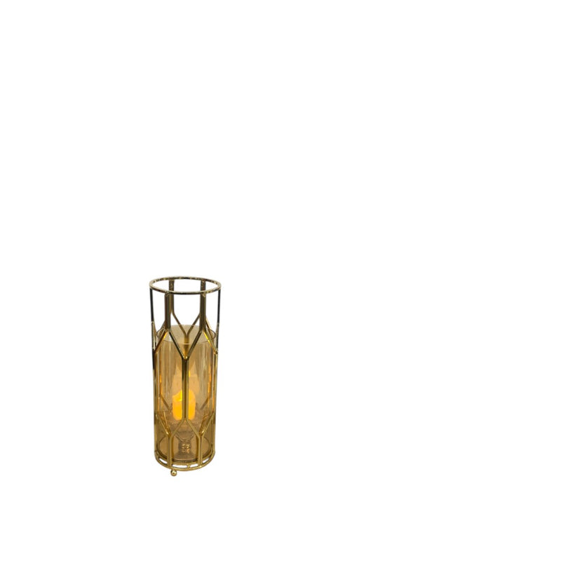 Celestial Bloom Crystal & Brass Candle Stand