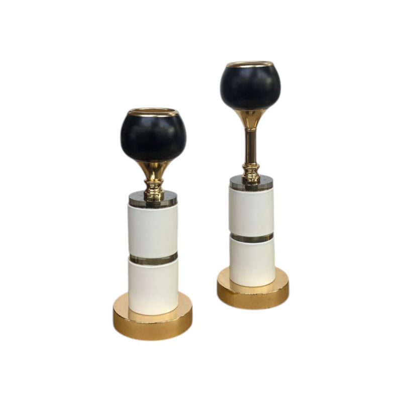 Château Glow Crystal & Brass Candle Holder