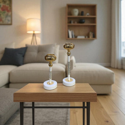 Pure Line Crystal & Metal Candle Stand