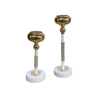 Pure Line Crystal & Metal Candle Stand