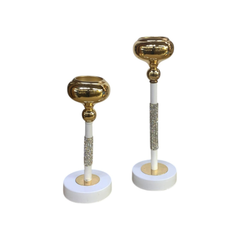 Pure Line Crystal & Metal Candle Stand