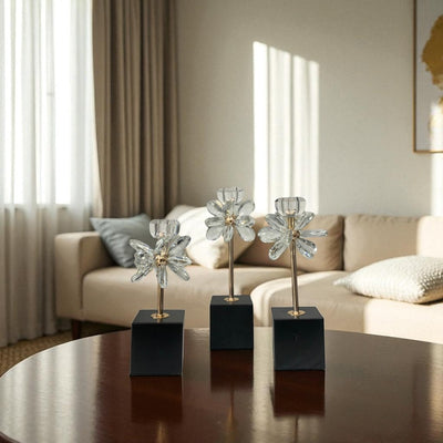 Unique Floral Crystal Candle Stands