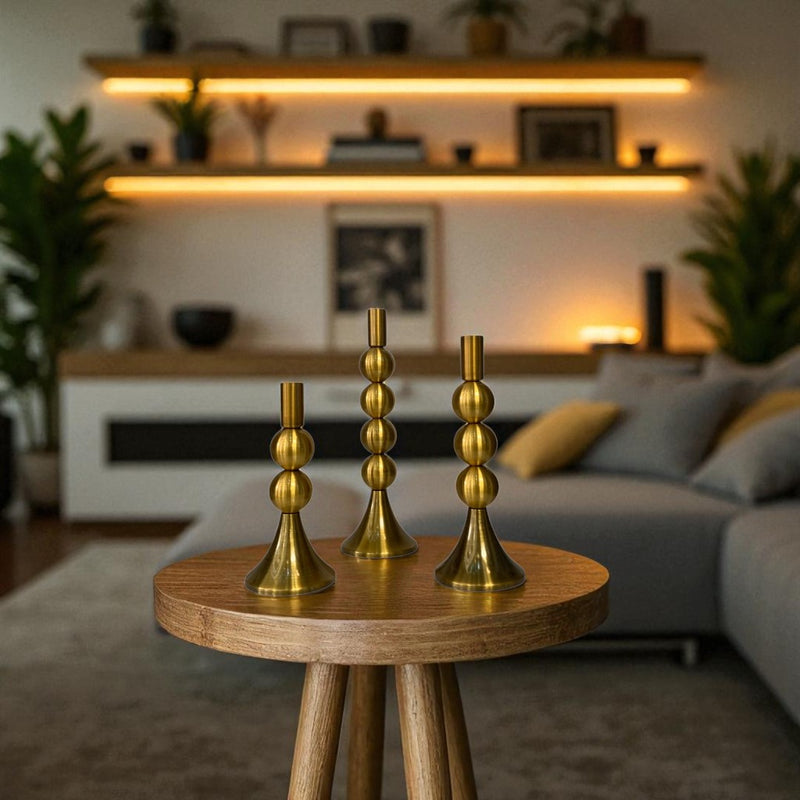 The Velvet Glow Candle Stand Set