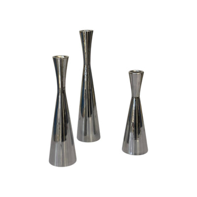 Aurum Luxe Modern Silver & Metal Candle Stand
