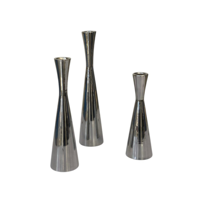 Aurum Luxe Modern Silver & Metal Candle Stand