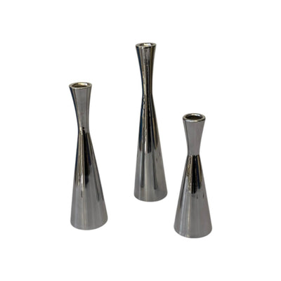 Aurum Luxe Modern Silver & Metal Candle Stand